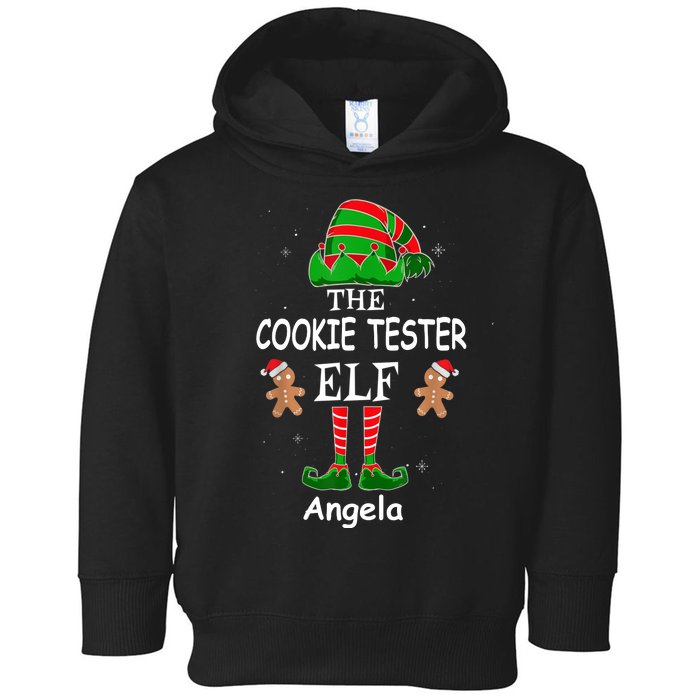 Personalized Cookie Tester Elf Family Matching Charismas Custom Name Toddler Hoodie