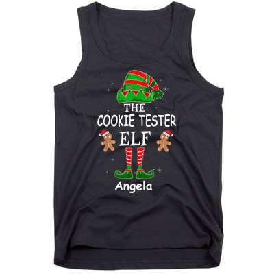 Personalized Cookie Tester Elf Family Matching Charismas Custom Name Tank Top