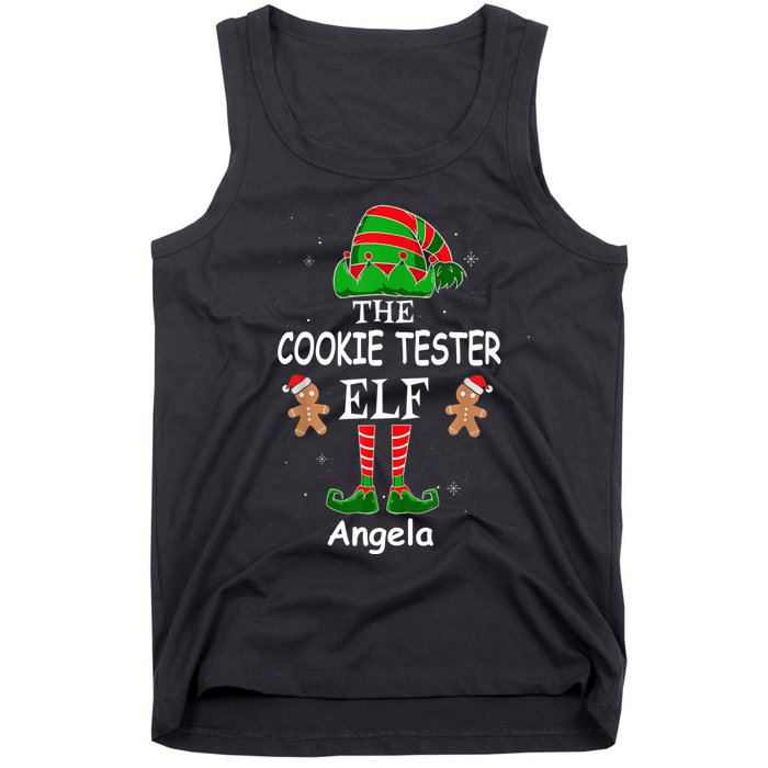 Personalized Cookie Tester Elf Family Matching Charismas Custom Name Tank Top