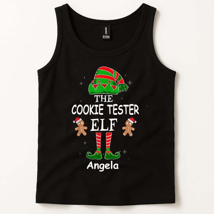 Personalized Cookie Tester Elf Family Matching Charismas Custom Name Tank Top