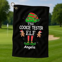 Personalized Cookie Tester Elf Family Matching Charismas Custom Name Golf Towel