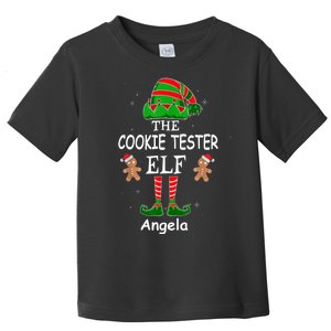 Personalized Cookie Tester Elf Family Matching Charismas Custom Name Toddler T-Shirt