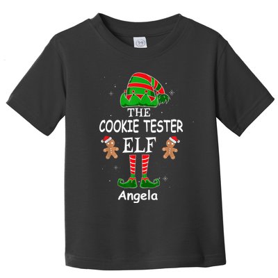Personalized Cookie Tester Elf Family Matching Charismas Custom Name Toddler T-Shirt