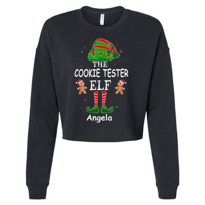 Personalized Cookie Tester Elf Family Matching Charismas Custom Name Cropped Pullover Crew