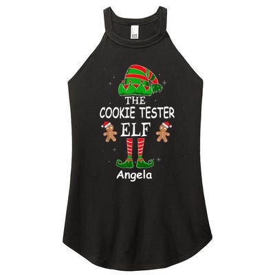 Personalized Cookie Tester Elf Family Matching Charismas Custom Name Women's Perfect Tri Rocker Tank