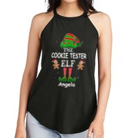 Personalized Cookie Tester Elf Family Matching Charismas Custom Name Women's Perfect Tri Rocker Tank