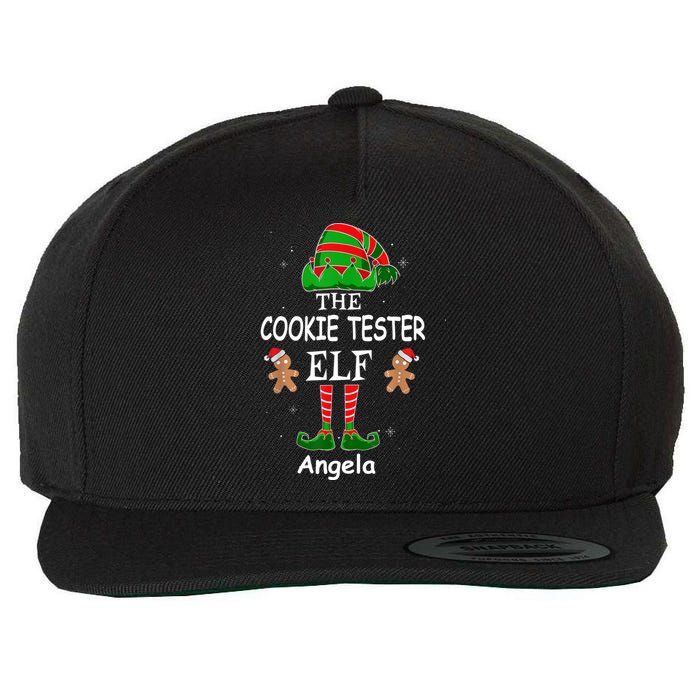 Personalized Cookie Tester Elf Family Matching Charismas Custom Name Wool Snapback Cap