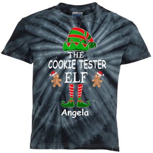 Personalized Cookie Tester Elf Family Matching Charismas Custom Name Kids Tie-Dye T-Shirt