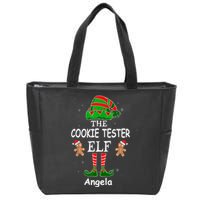 Personalized Cookie Tester Elf Family Matching Charismas Custom Name Zip Tote Bag