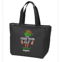 Personalized Cookie Tester Elf Family Matching Charismas Custom Name Zip Tote Bag