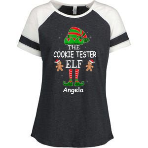 Personalized Cookie Tester Elf Family Matching Charismas Custom Name Enza Ladies Jersey Colorblock Tee