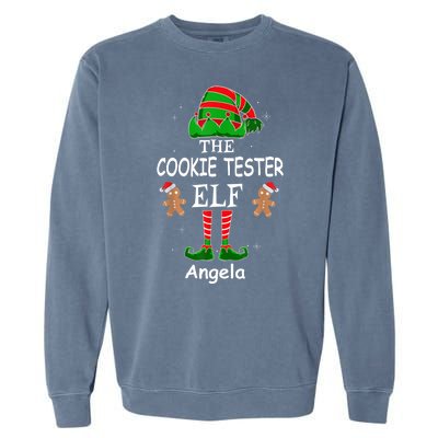 Personalized Cookie Tester Elf Family Matching Charismas Custom Name Garment-Dyed Sweatshirt