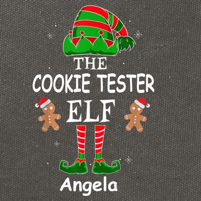 Personalized Cookie Tester Elf Family Matching Charismas Custom Name Cotton Canvas Backpack