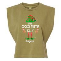 Personalized Cookie Tester Elf Family Matching Charismas Custom Name Garment-Dyed Women's Muscle Tee