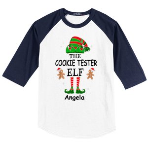 Personalized Cookie Tester Elf Family Matching Charismas Custom Name Baseball Sleeve Shirt