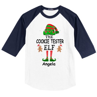 Personalized Cookie Tester Elf Family Matching Charismas Custom Name Baseball Sleeve Shirt