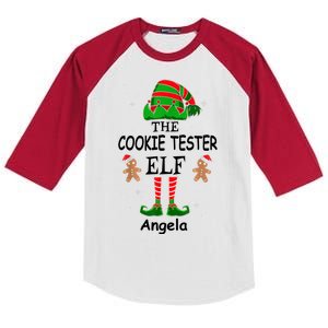 Personalized Cookie Tester Elf Family Matching Charismas Custom Name Kids Colorblock Raglan Jersey