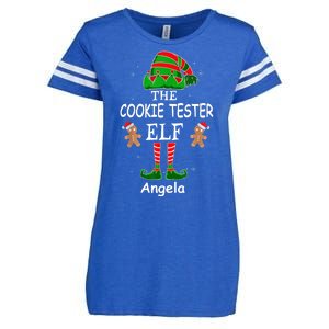 Personalized Cookie Tester Elf Family Matching Charismas Custom Name Enza Ladies Jersey Football T-Shirt