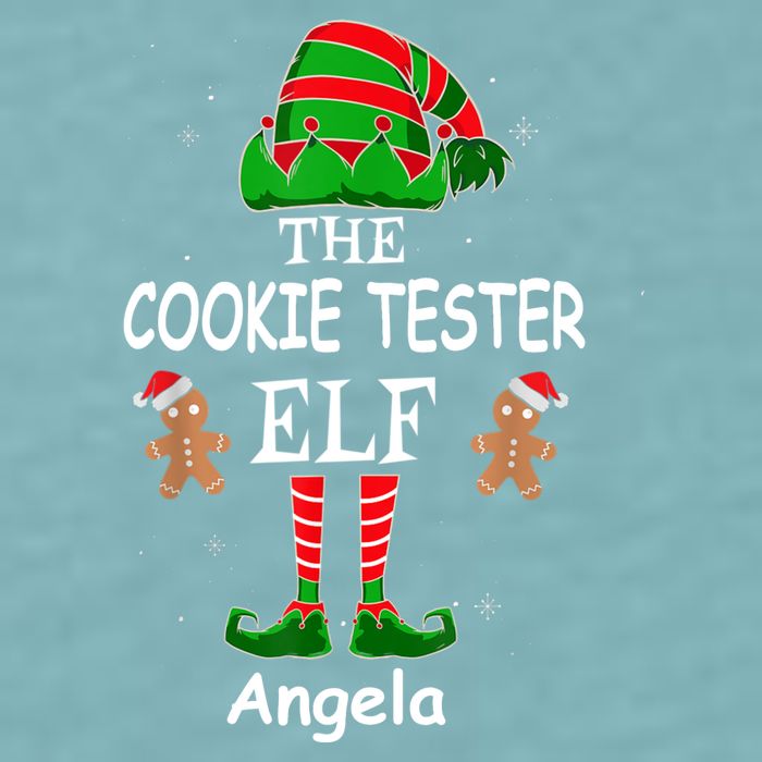 Personalized Cookie Tester Elf Family Matching Charismas Custom Name Sueded Cloud Jersey T-Shirt