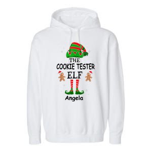 Personalized Cookie Tester Elf Family Matching Charismas Custom Name Garment-Dyed Fleece Hoodie