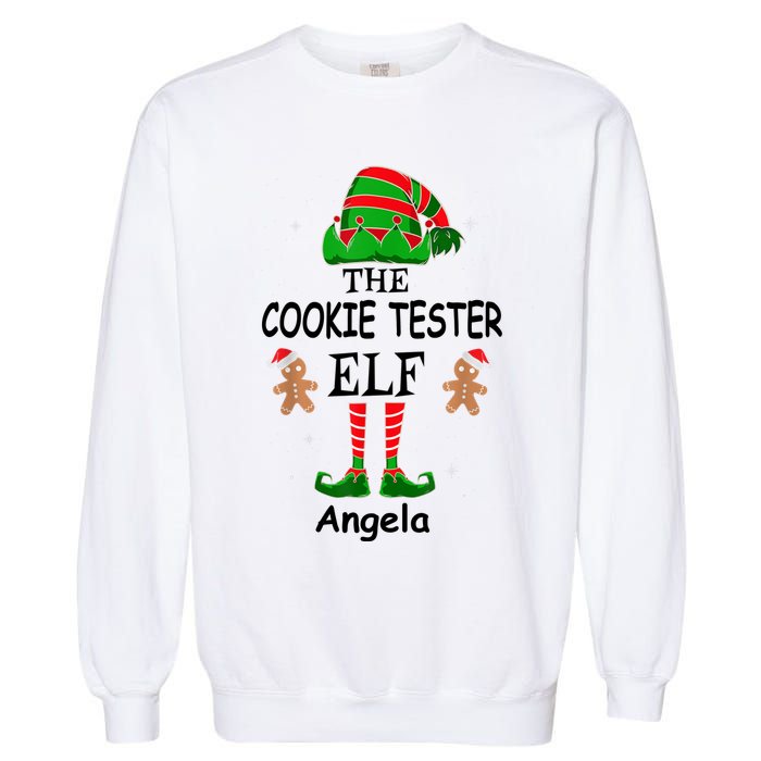 Personalized Cookie Tester Elf Family Matching Charismas Custom Name Garment-Dyed Sweatshirt