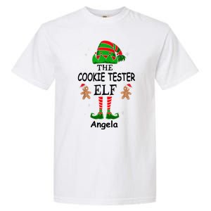 Personalized Cookie Tester Elf Family Matching Charismas Custom Name Garment-Dyed Heavyweight T-Shirt