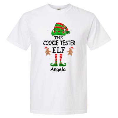 Personalized Cookie Tester Elf Family Matching Charismas Custom Name Garment-Dyed Heavyweight T-Shirt