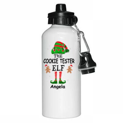 Personalized Cookie Tester Elf Family Matching Charismas Custom Name Aluminum Water Bottle