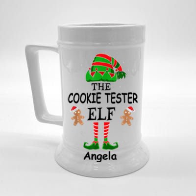 Personalized Cookie Tester Elf Family Matching Charismas Custom Name Beer Stein