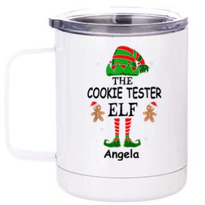 Personalized Cookie Tester Elf Family Matching Charismas Custom Name 12 oz Stainless Steel Tumbler Cup