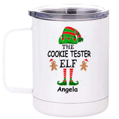 Personalized Cookie Tester Elf Family Matching Charismas Custom Name 12 oz Stainless Steel Tumbler Cup