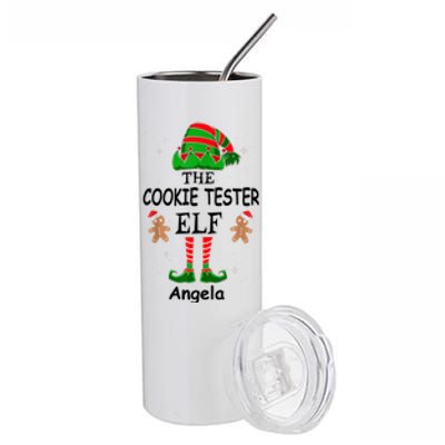 Personalized Cookie Tester Elf Family Matching Charismas Custom Name Stainless Steel Tumbler