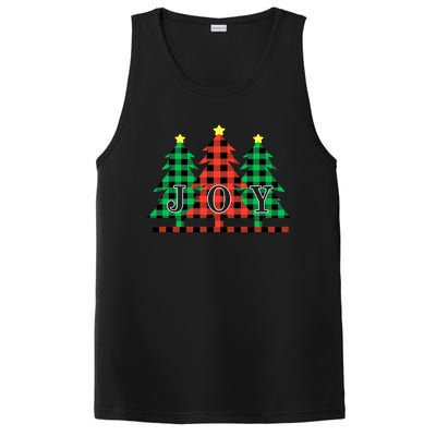 Plaid Christmas Trees Joy To The World Meaningful Gift PosiCharge Competitor Tank