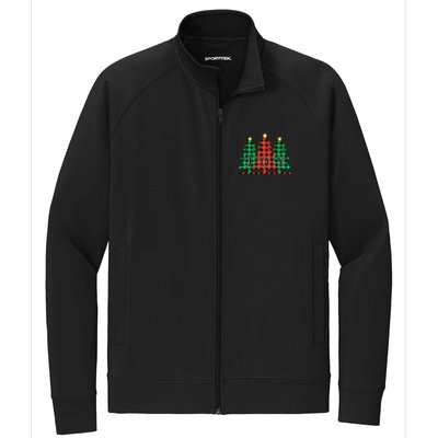 Plaid Christmas Trees Joy To The World Meaningful Gift Stretch Full-Zip Cadet Jacket