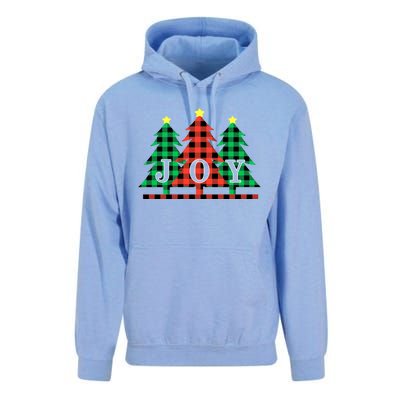 Plaid Christmas Trees Joy To The World Meaningful Gift Unisex Surf Hoodie