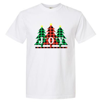 Plaid Christmas Trees Joy To The World Meaningful Gift Garment-Dyed Heavyweight T-Shirt