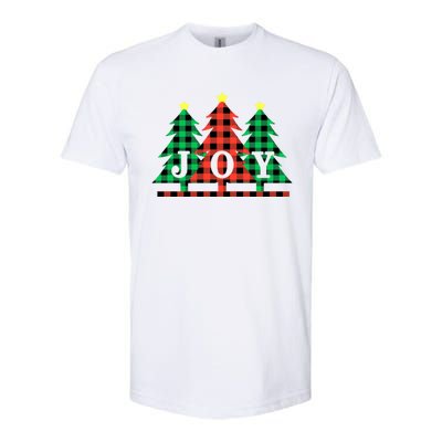 Plaid Christmas Trees Joy To The World Meaningful Gift Softstyle CVC T-Shirt