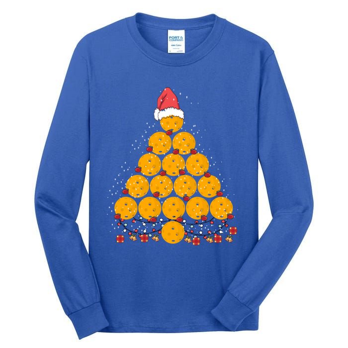 Pickleball Christmas Tree Outfit Xmas Cute Gift Tall Long Sleeve T-Shirt