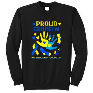 Proud Cousin T21 World Down Syndrome Awareness Day Ribbon Gift Sweatshirt