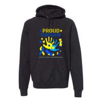 Proud Cousin T21 World Down Syndrome Awareness Day Ribbon Gift Premium Hoodie