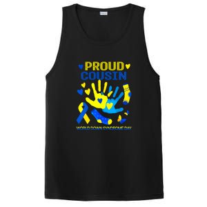 Proud Cousin T21 World Down Syndrome Awareness Day Ribbon Gift PosiCharge Competitor Tank