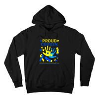 Proud Cousin T21 World Down Syndrome Awareness Day Ribbon Gift Tall Hoodie