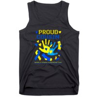 Proud Cousin T21 World Down Syndrome Awareness Day Ribbon Gift Tank Top