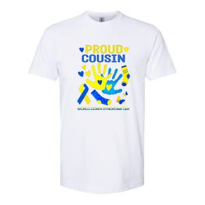 Proud Cousin T21 World Down Syndrome Awareness Day Ribbon Gift Softstyle CVC T-Shirt