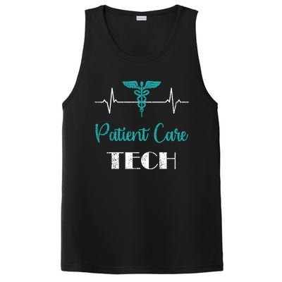 Patient Care Technician Patient Care Tech Heartbeat Funny Gift PosiCharge Competitor Tank