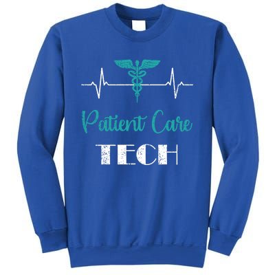 Patient Care Technician Patient Care Tech Heartbeat Funny Gift Sweatshirt