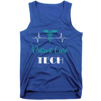 Patient Care Technician Patient Care Tech Heartbeat Funny Gift Tank Top