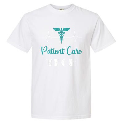 Patient Care Technician Patient Care Tech Heartbeat Funny Gift Garment-Dyed Heavyweight T-Shirt