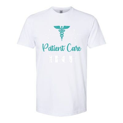 Patient Care Technician Patient Care Tech Heartbeat Funny Gift Softstyle CVC T-Shirt