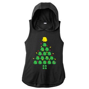 Poodle Christmas Tree Poodle Mom Great Gift Ladies PosiCharge Tri-Blend Wicking Draft Hoodie Tank